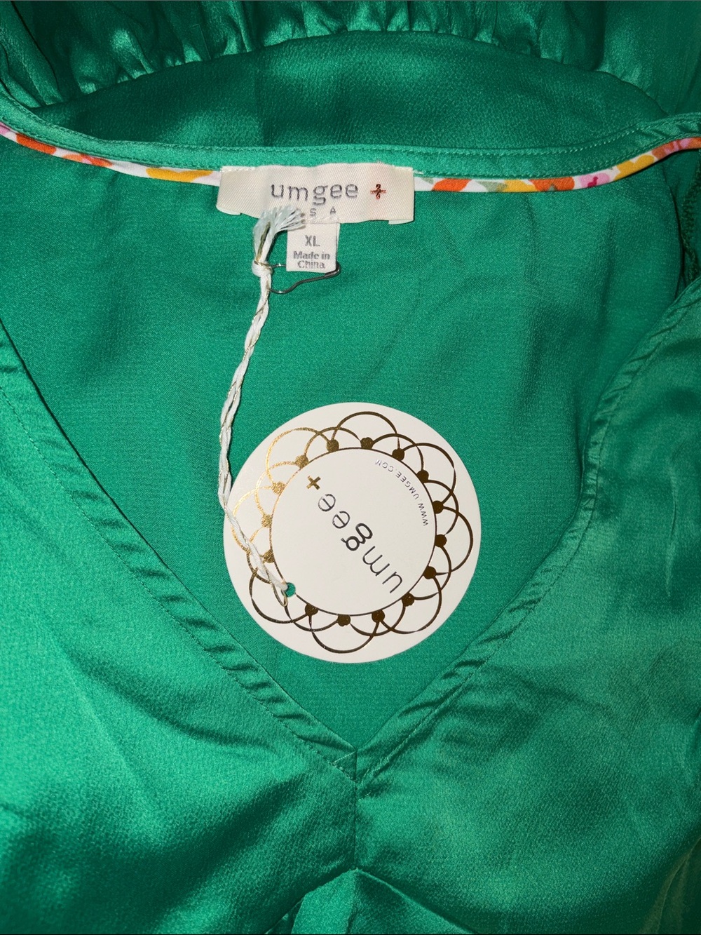Umgee Tiered Ruffle Sleeve Babydoll Mini Dress XL Green NWT - Picture 5 of 9